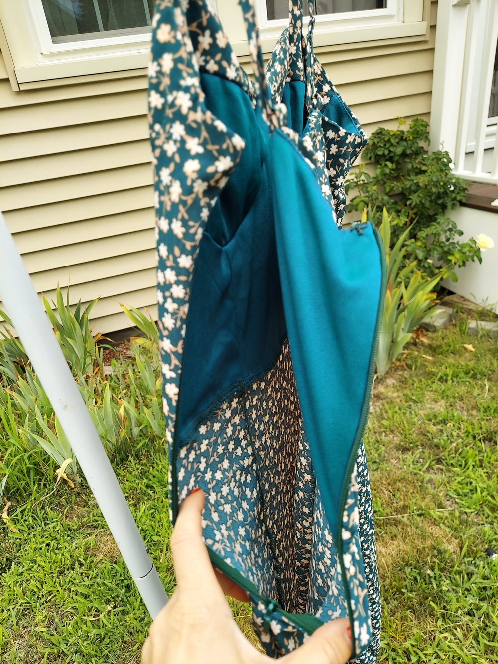Lola Grace Vintage 90s Y2K Green Floral Midi Dress Women's Small Office Formal - Picture 7 of 12